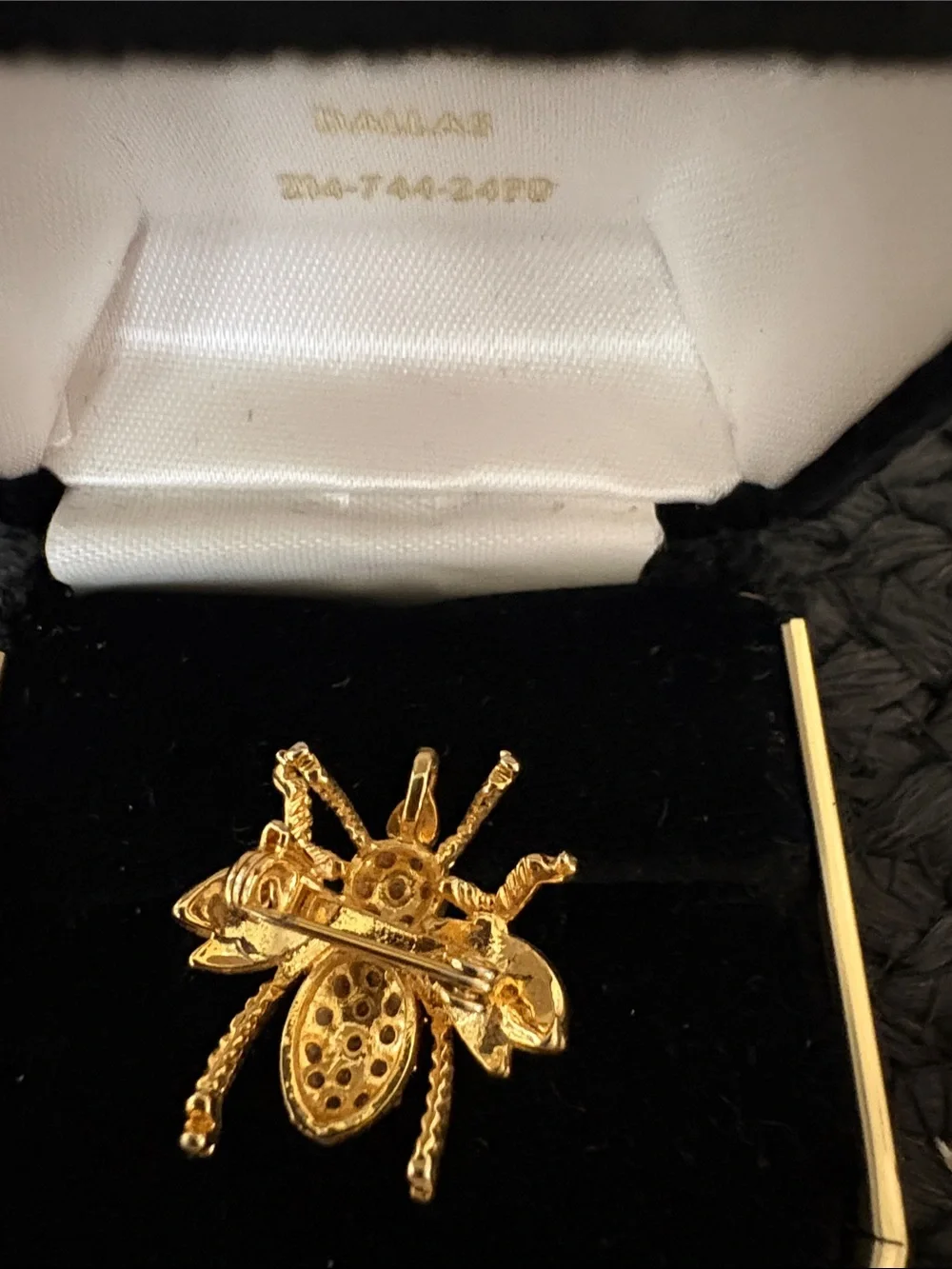 Mikimoto Gold and Clear Crystal Bee Brooch